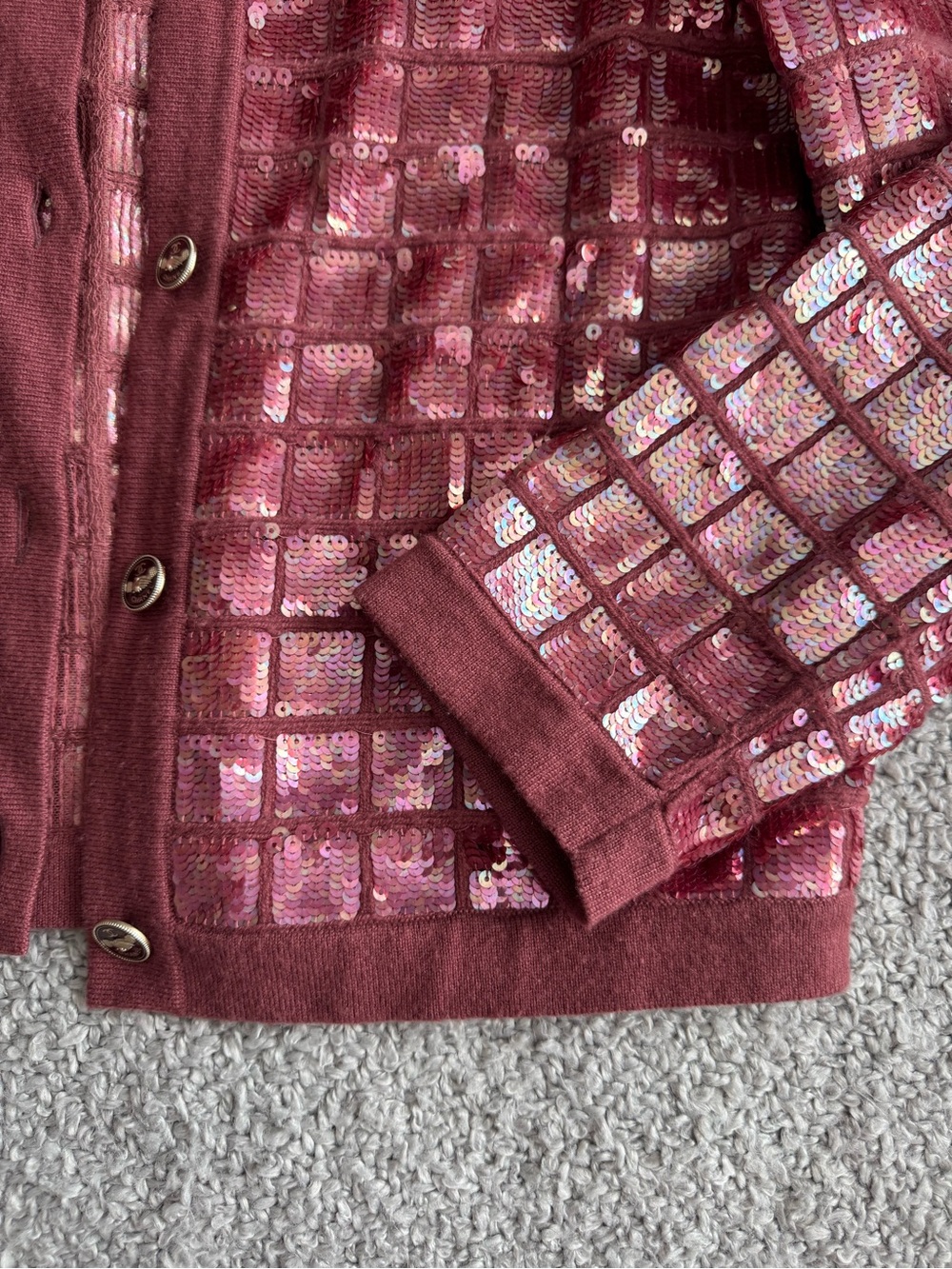 Chanel Spring 2008 Mauve Sequin Grid Cardigan - Picture 5 of 9